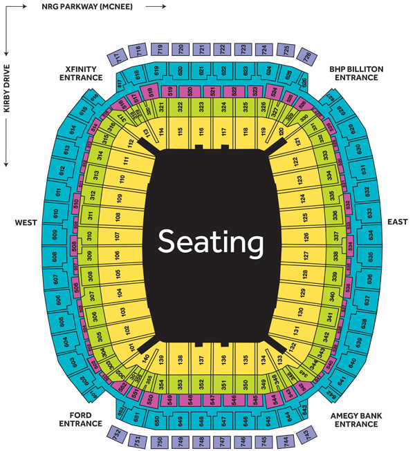 Detailed Nrg Stadium Seating Chart With Seat Numbers