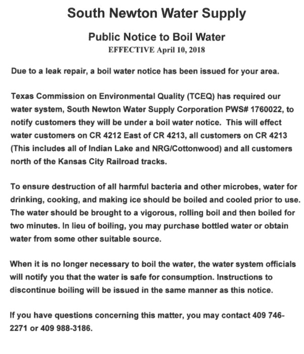 Boil Water Notice In Newton Co. (UPDATE) - KOGT