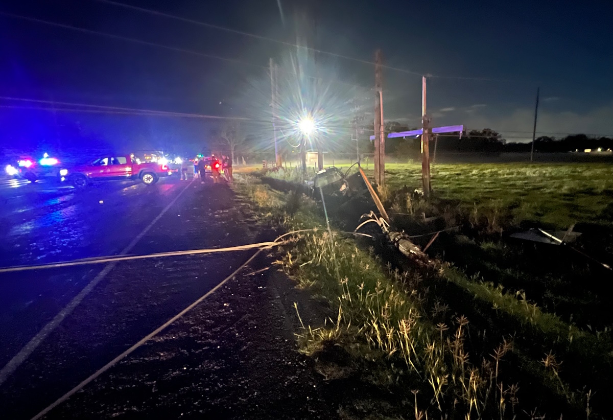 car accident causes power outage