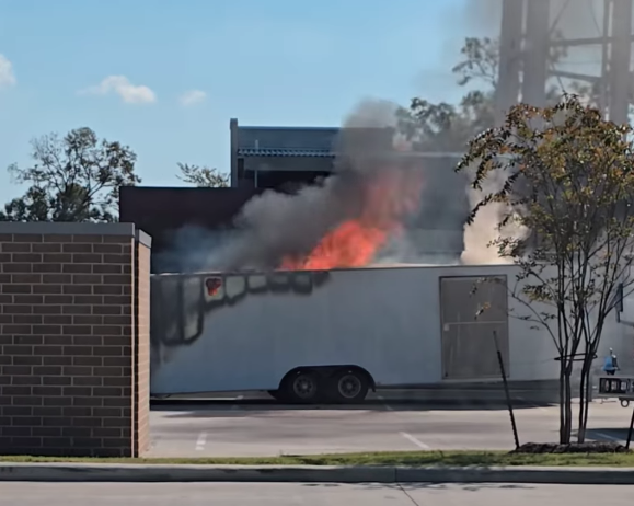 Trailer Catches Fire - KOGT
