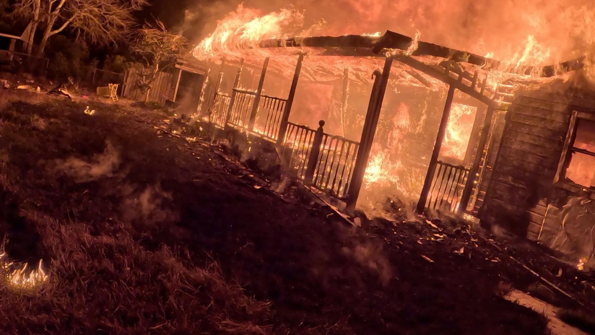 Home Destroyed On Hwy. 62 - KOGT
